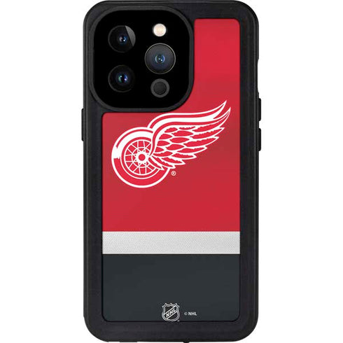 NHL Detroit Red Wings Jersey iPhone 14 Pro Waterproof Case