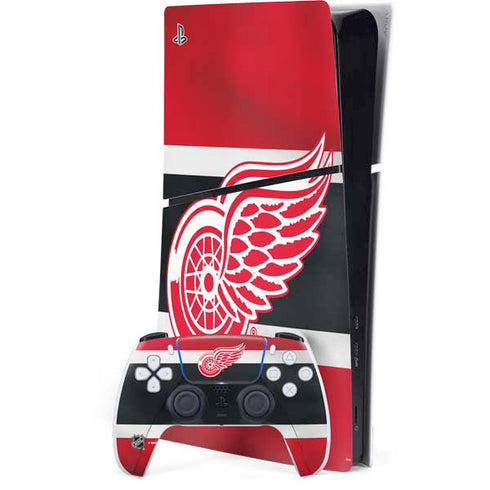 NHL Detroit Red Wings Jersey PS5 Slim Digital Edition Console Skin