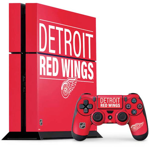 NHL Detroit Red Wings Lineup PS4 Console and Controller Bundle Skin
