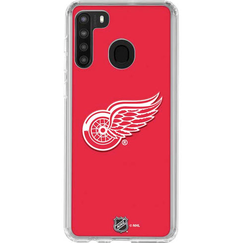 NHL Detroit Red Wings Solid Background Galaxy A21 Clear Case