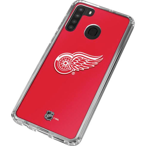 NHL Detroit Red Wings Solid Background Galaxy A21 Clear Case