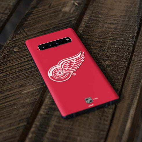 NHL Detroit Red Wings Solid Background Galaxy S10 Skin