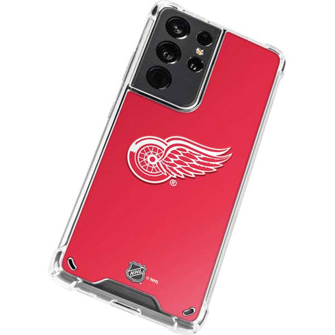 NHL Detroit Red Wings Solid Background Galaxy S21 Ultra 5G Clear Case