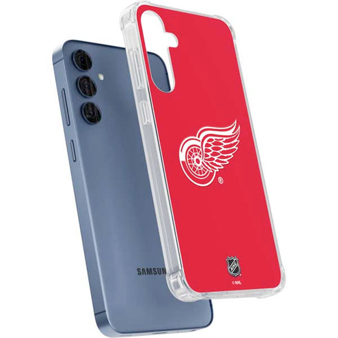 NHL Detroit Red Wings Solid Background Galaxy S24 Clear Case