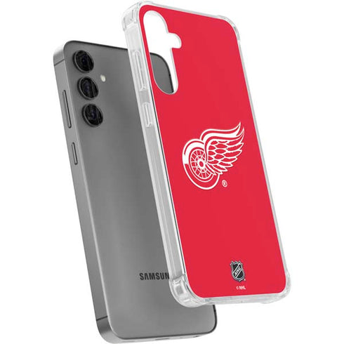 NHL Detroit Red Wings Solid Background Galaxy S24 Plus Clear Case
