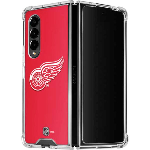 NHL Detroit Red Wings Solid Background Galaxy Z Fold4 5G Clear Case