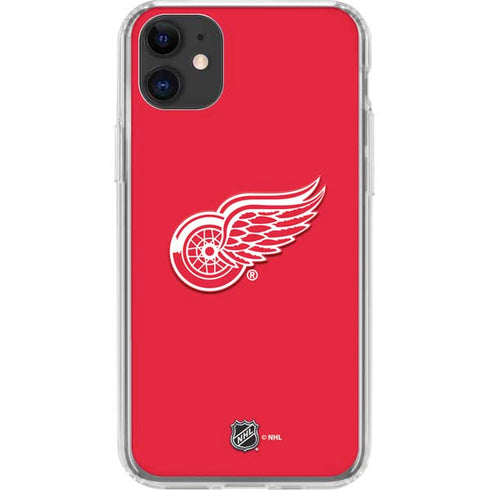 NHL Detroit Red Wings Solid Background iPhone 11 Clear Case