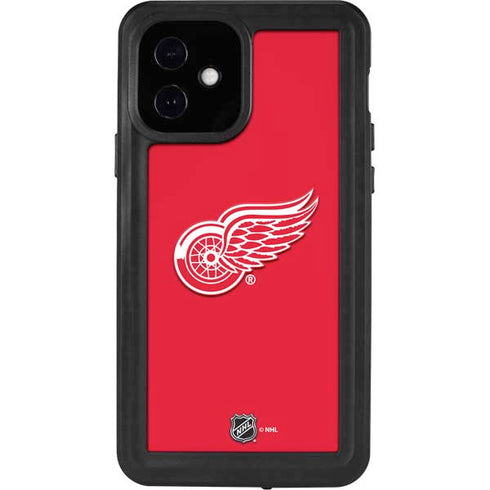 NHL Detroit Red Wings Solid Background iPhone 12 Waterproof Case