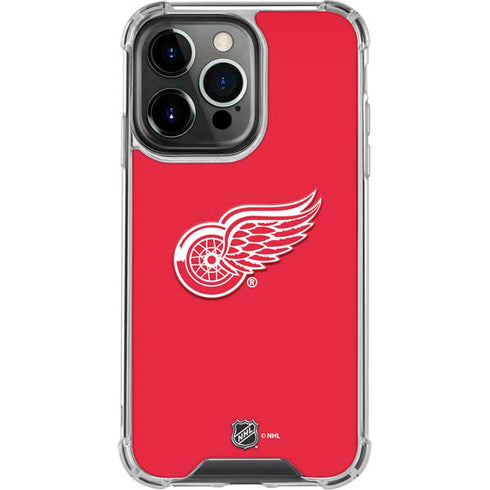 NHL Detroit Red Wings Solid Background iPhone 14 Pro Clear Case