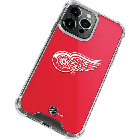 NHL Detroit Red Wings Solid Background iPhone 14 Pro Clear Case