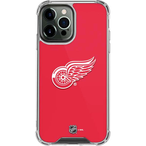 NHL Detroit Red Wings Solid Background iPhone 14 Pro Max Clear Case