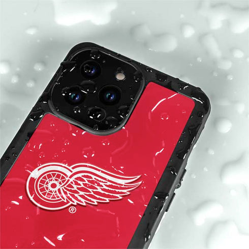 NHL Detroit Red Wings Solid Background iPhone 14 Pro Max Waterproof Case