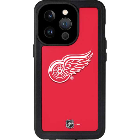 NHL Detroit Red Wings Solid Background iPhone 14 Pro Waterproof Case