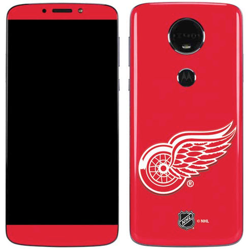NHL Detroit Red Wings Solid Background Moto E5 Plus Skin