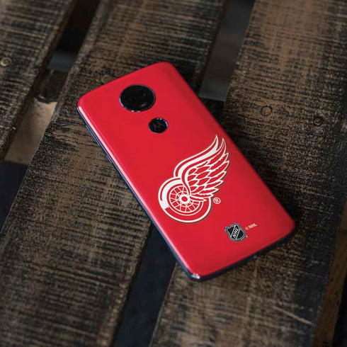 NHL Detroit Red Wings Solid Background Moto E5 Plus Skin