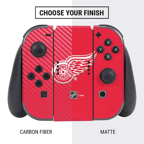 NHL Detroit Red Wings Solid Background Nintendo Switch Bundle Skin