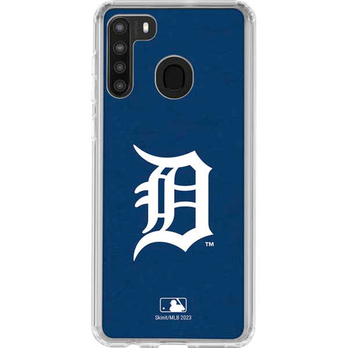 MLB Detroit Tigers - Solid Distressed Galaxy A21 Clear Case