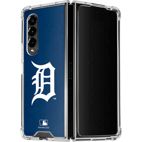 MLB Detroit Tigers - Solid Distressed Galaxy Z Fold4 5G Clear Case
