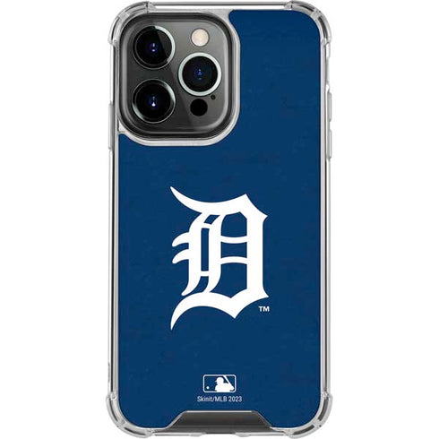 MLB Detroit Tigers - Solid Distressed iPhone 14 Pro Clear Case
