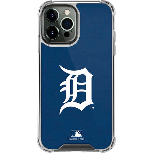 MLB Detroit Tigers - Solid Distressed iPhone 14 Pro Max Clear Case