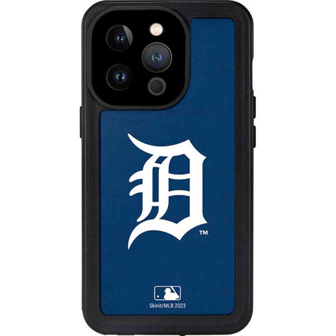 MLB Detroit Tigers - Solid Distressed iPhone 14 Pro Waterproof Case