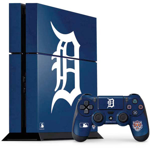MLB Detroit Tigers - Solid Distressed PS4 Console and Controller Bundle Skin