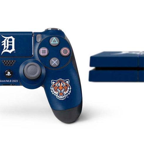 MLB Detroit Tigers - Solid Distressed PS4 Console and Controller Bundle Skin