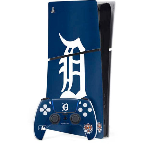 MLB Detroit Tigers - Solid Distressed PS5 Slim Digital Edition Bundle Skin