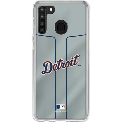 MLB Detroit Tigers Alternate/Away Jersey Galaxy A21 Clear Case