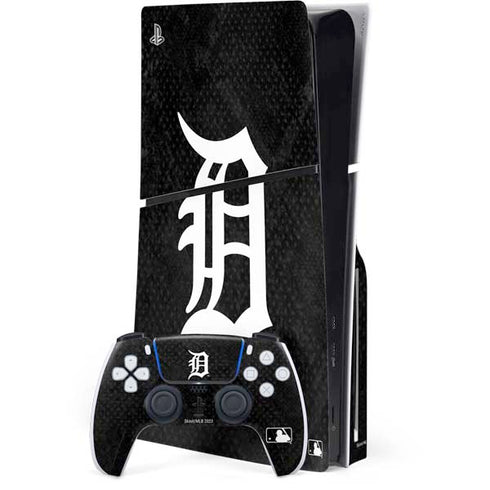 MLB Detroit Tigers Dark Wash PS5 Slim Disk Bundle Skin