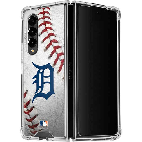 MLB Detroit Tigers Game Ball Galaxy Z Fold4 5G Clear Case