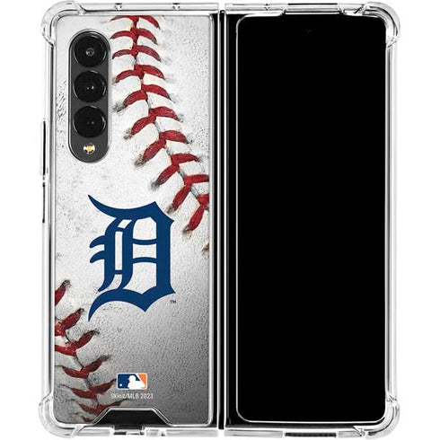 MLB Detroit Tigers Game Ball Galaxy Z Fold4 5G Clear Case
