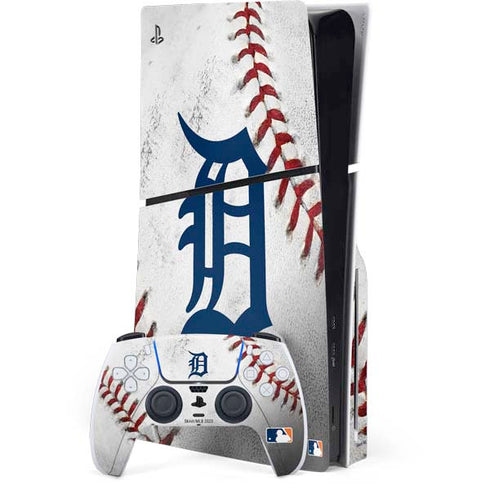 MLB Detroit Tigers Game Ball PS5 Slim Disk Bundle Skin