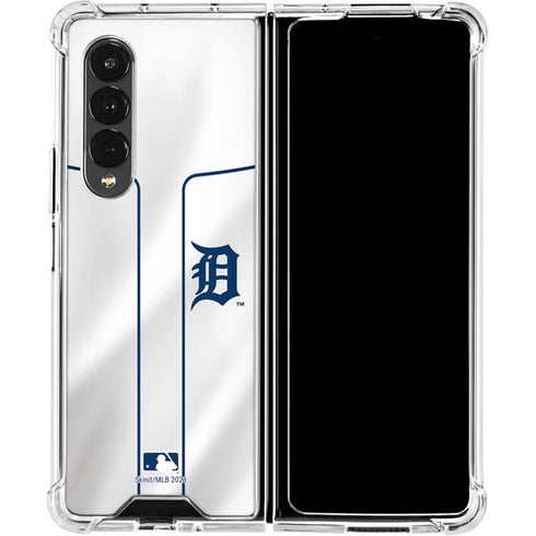 MLB Detroit Tigers Home Jersey Galaxy Z Fold4 5G Clear Case