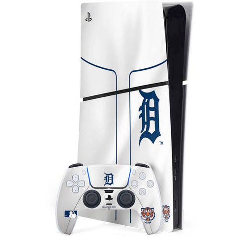 MLB Detroit Tigers Home Jersey PS5 Slim Digital Edition Console Skin