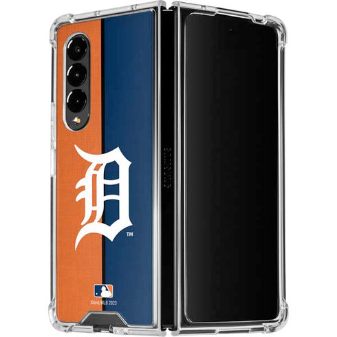 MLB Detroit Tigers Split Galaxy Z Fold4 5G Clear Case