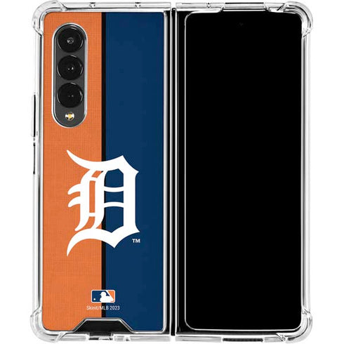 MLB Detroit Tigers Split Galaxy Z Fold4 5G Clear Case
