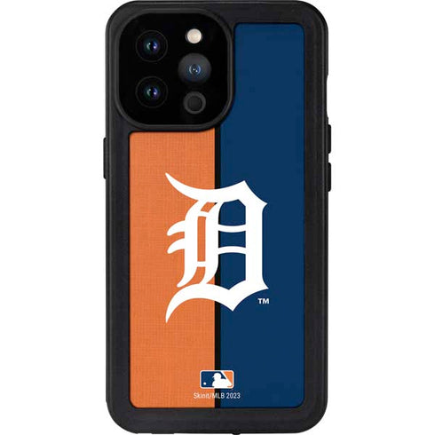 MLB Detroit Tigers Split iPhone 14 Pro Max Waterproof Case