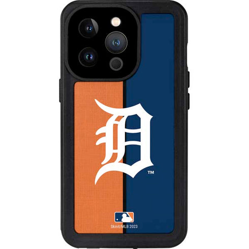 MLB Detroit Tigers Split iPhone 14 Pro Waterproof Case