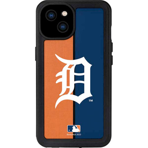 MLB Detroit Tigers Split iPhone 15 Plus Waterproof Case