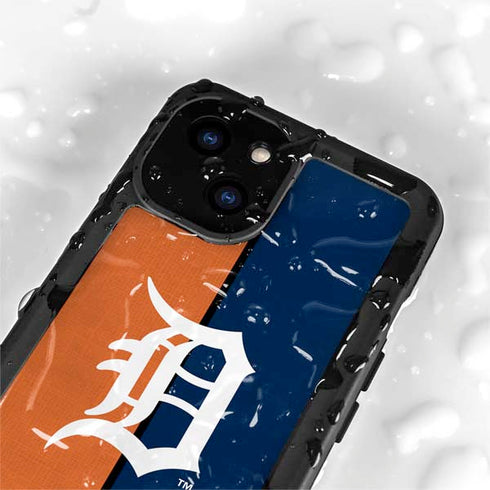 MLB Detroit Tigers Split iPhone 15 Plus Waterproof Case