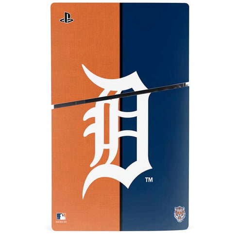 MLB Detroit Tigers Split PS5 Slim Disk Console Skin