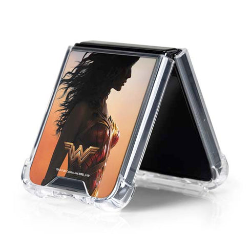 DC Comics Wonder Woman Movie Poster Stance Pose Galaxy Z Flip5 5G Clear Case