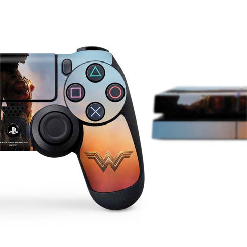 DC Comics Wonder Woman Movie Poster Stance Pose PS4 Console and Controller Bundle Skin