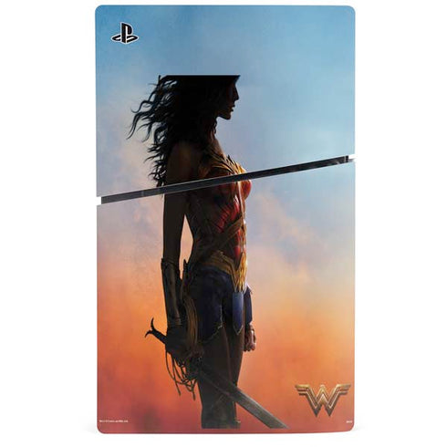 DC Comics Wonder Woman Movie Poster Stance Pose PS5 Slim Disk Console Skin