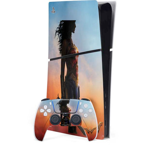 DC Comics Wonder Woman Movie Poster Stance Pose PS5 Slim Digital Edition Bundle Skin