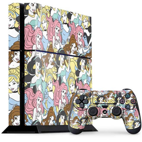 Disney Princess Disney Princesses Pattern PS4 Console and Controller Bundle Skin