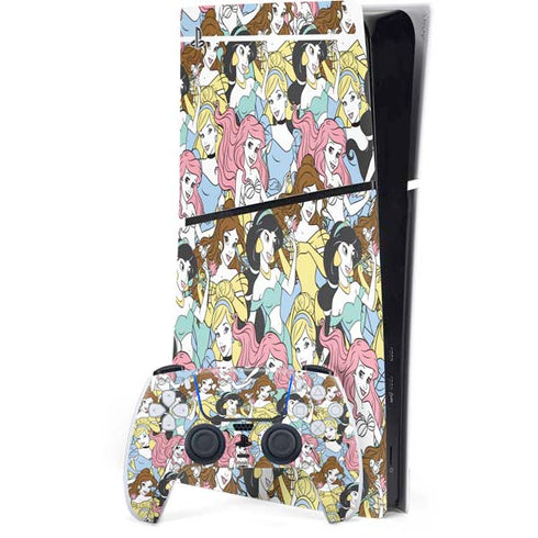 Disney Princess Disney Princesses Pattern PS5 Slim Digital Edition Console Skin