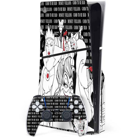 Disney Villains Characters Art PS5 Slim Disk Bundle Skin
