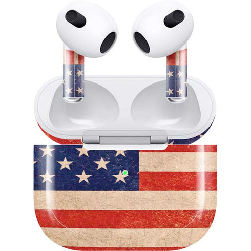 Distressed American Flag Apple AirPods (3rd Gen 2021) Skin